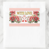 Romantische Klaprozen en Harten Sticker (Tas)