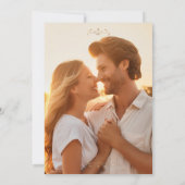 romantische klassieke gouden kam monogram Foto bru Kaart (Achterkant)