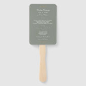 romantische klassieke gouden monogram salie groene handwaaier (Achterkant)