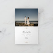 romantische klassieke goudmonogram bruiloft bedankkaart (Binnen)