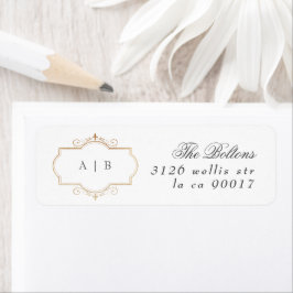 romantische klassieke goudmonogram bruiloft etiket