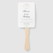 romantische klassieke goudmonogram bruiloft handwaaier (Voorkant)