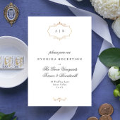 romantische klassieke goudmonogram bruiloft informatiekaartje