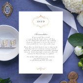 romantische klassieke goudmonogram bruiloft informatiekaartje