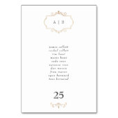 romantische klassieke goudmonogram bruiloft kaart (Achterkant)