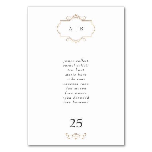 romantische klassieke goudmonogram bruiloft kaart (Achterkant)