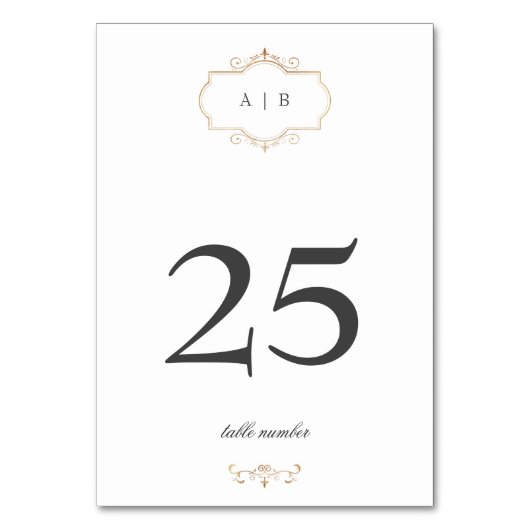 romantische klassieke goudmonogram bruiloft kaart (Voorkant)