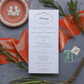 romantische klassieke goudmonogram bruiloft programmakaart