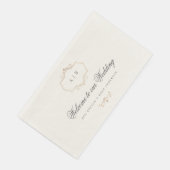 romantische klassieke goudmonogram bruiloft servet (Hoek)