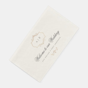 romantische klassieke goudmonogram bruiloft servet