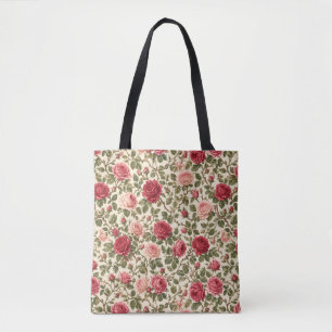 Romantische Klassieke Roos Wijnstok Kunst Tote Bag
