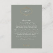 romantische klassieke salie groen goud monogram br informatiekaartje (Voorkant)