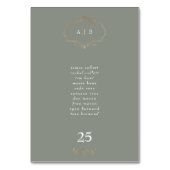 romantische klassieke salie groen goud monogram br kaart (Achterkant)