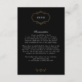 romantische klassieker zwart wit goud monogram bru informatiekaartje (Voorkant)