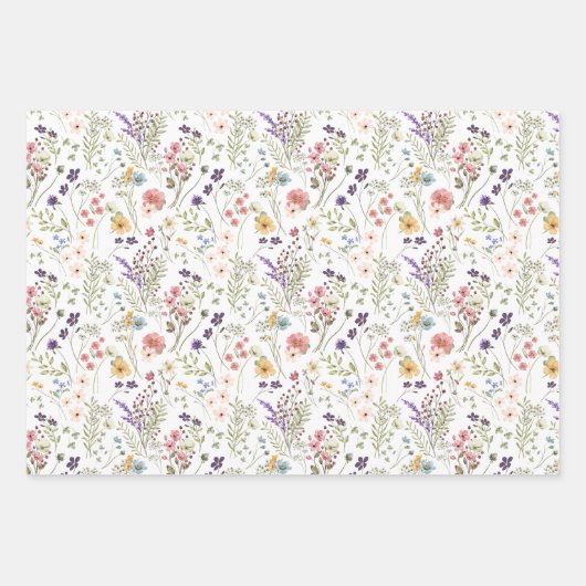  Romantische Kleine Heldere Waterverf Wildflower Inpakpapier Vel (Voorkant 3)