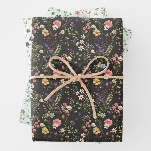  Romantische Kleine Heldere Waterverf Wildflower Inpakpapier Vel (In situ)