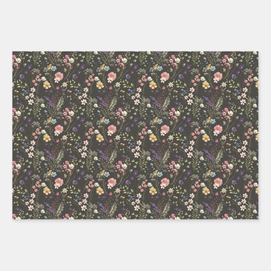  Romantische Kleine Heldere Waterverf Wildflower Inpakpapier Vel (Voorkant)