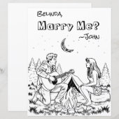 Romantische kleurplaat | Trouwen met mij? (Voorkant / Achterkant)