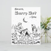 Romantische kleurplaat | Trouwen met mij? (Staand voorkant)