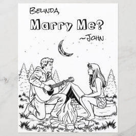 Romantische kleurplaat | Trouwen met mij?