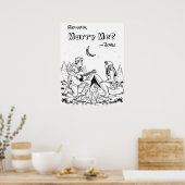 Romantische kleurplaat | Trouwen met mij? Poster (Keuken)