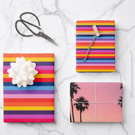 Romantische kleurrijk inpakpapier vel