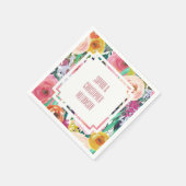 Romantische kleurrijke bloemen servetten (Hoek)