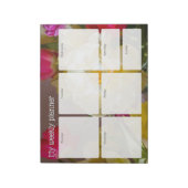 Romantische kleurrijke bloemendagplanner notitieblok (Linkerzijde)