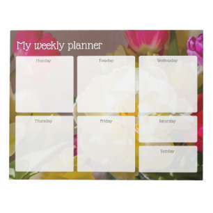 Romantische kleurrijke bloemendagplanner notitieblok