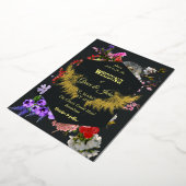 Romantische kleurrijke bloemengeometrische grens b folie uitnodiging (Gedraaid)