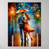 Romantische kleurrijke liefde is in de lucht op ho poster (Voorkant)