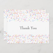 Romantische kleurrijke regenboog Confetti bruiloft Bedankkaart (Voorkant / Achterkant)