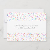 Romantische kleurrijke regenboog Confetti bruiloft Bedankkaart (Achterkant)