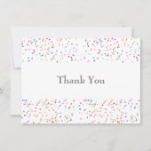 Romantische kleurrijke regenboog Confetti bruiloft Bedankkaart (Voorkant)