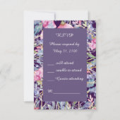 romantische kleurrijke wilde bloem groen bruiloft  RSVP kaartje (Voorkant)