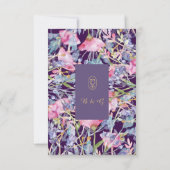 romantische kleurrijke wilde bloem groen bruiloft RSVP kaartje (Achterkant)