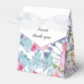 romantische kleurrijke wildflower groen bruiloft bedankdoosjes (Voorkant Zijde)