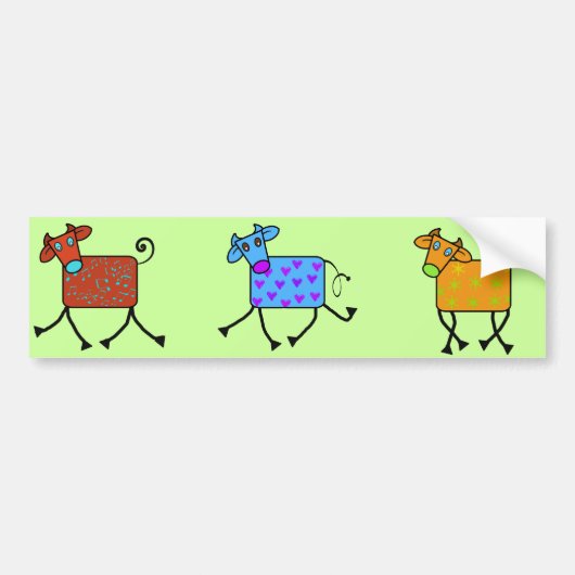 romantische koe bumpersticker (Voorkant)