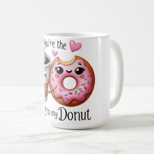 Romantische koffie en donut Mok (Voorkant rechts)