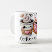 Romantische koffie en donut Mok (Voorkant links)