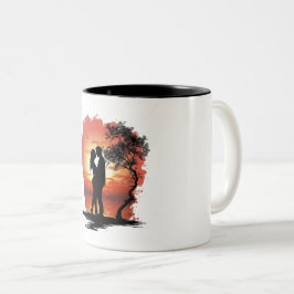 Romantische koffiemok voor koppels tweekleurige koffiemok