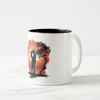 Romantische koffiemok voor koppels tweekleurige koffiemok