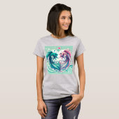Romantische Koi Fish Heart Design T-shirt (Voorkant volledig)