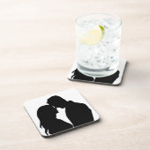 ROMANTISCHE KOPEL SILHOUETTE BIER ONDERZETTER (Rechterzijde)
