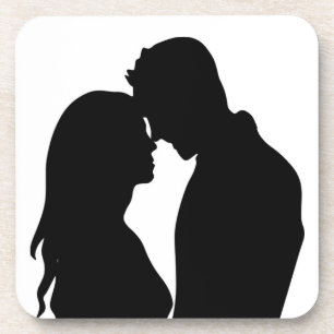 ROMANTISCHE KOPEL SILHOUETTE BIER ONDERZETTER