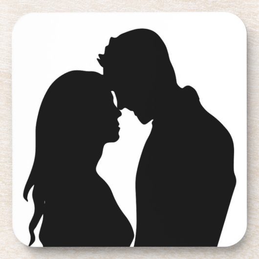 ROMANTISCHE KOPEL SILHOUETTE BIER ONDERZETTER (Voorkant)