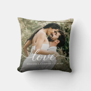 Romantische koppel foto liefde script op maat kussen