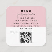 Romantische koppel illustratie bruid bruidegom huw vierkante visitekaartje (Achterkant)