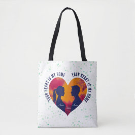 Romantische Koppel Silhouette Zonsondergang Hart T Tote Bag
