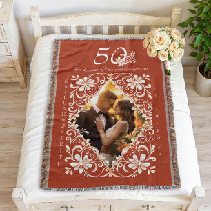 Romantische koppels Foto Red Rust 50 Jubileum Deken